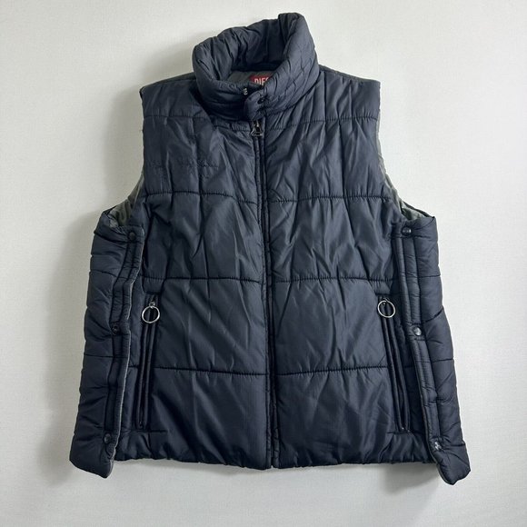 Womens DIESEL INDUSTRIES Insulated Puffer Vest‎ Size XL Blue Full Zip Casual - Picture 1 of 8